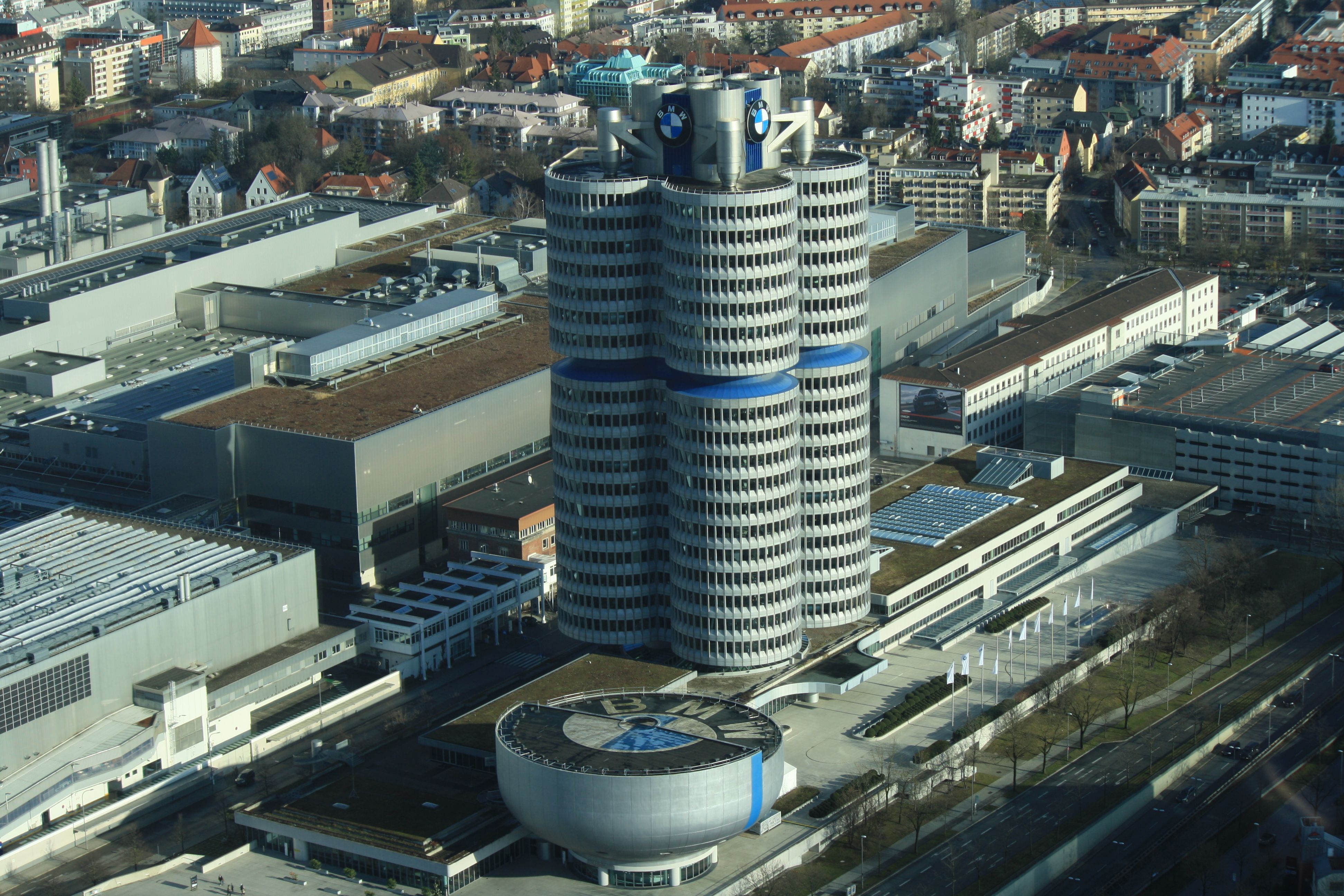 Modern BMW headquarters architecture in Munich